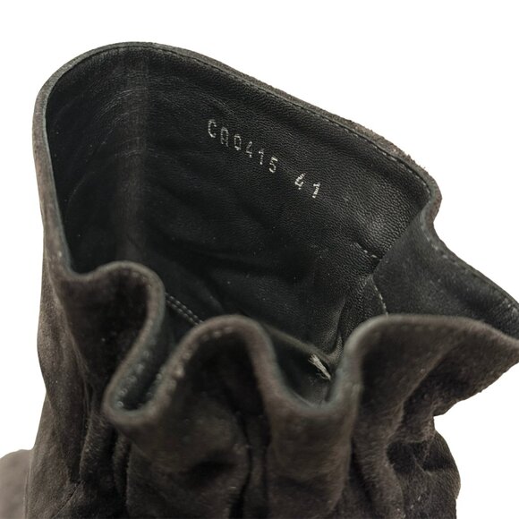 $1140 Dior grey charcoal suede pleats low boots size 11 / 41 - Picture 6 of 6